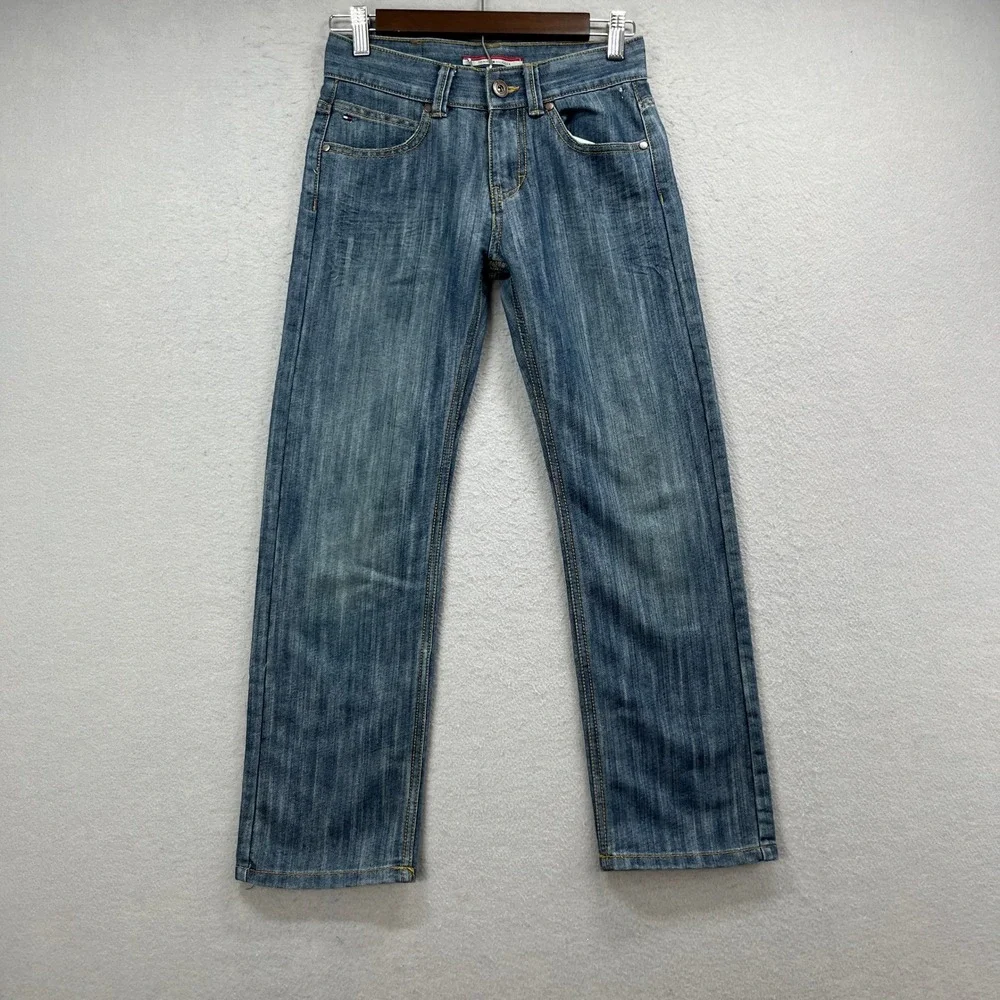 Tommy Hilfiger Straight Leg Jeans Boys 26x26* Blue Denim Medium Wash Flap Pocket